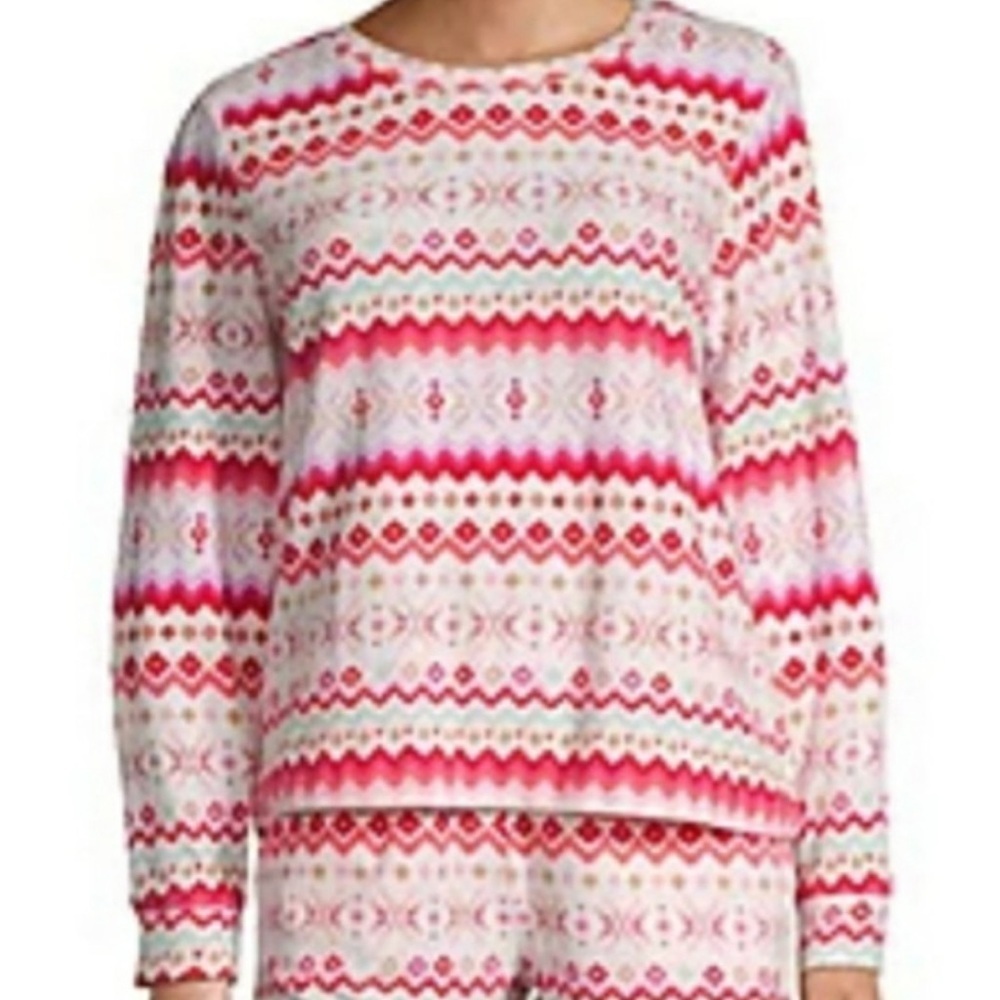 Sleep Chic Womens Long Sleeve Round Neck Pajama Top Size XL